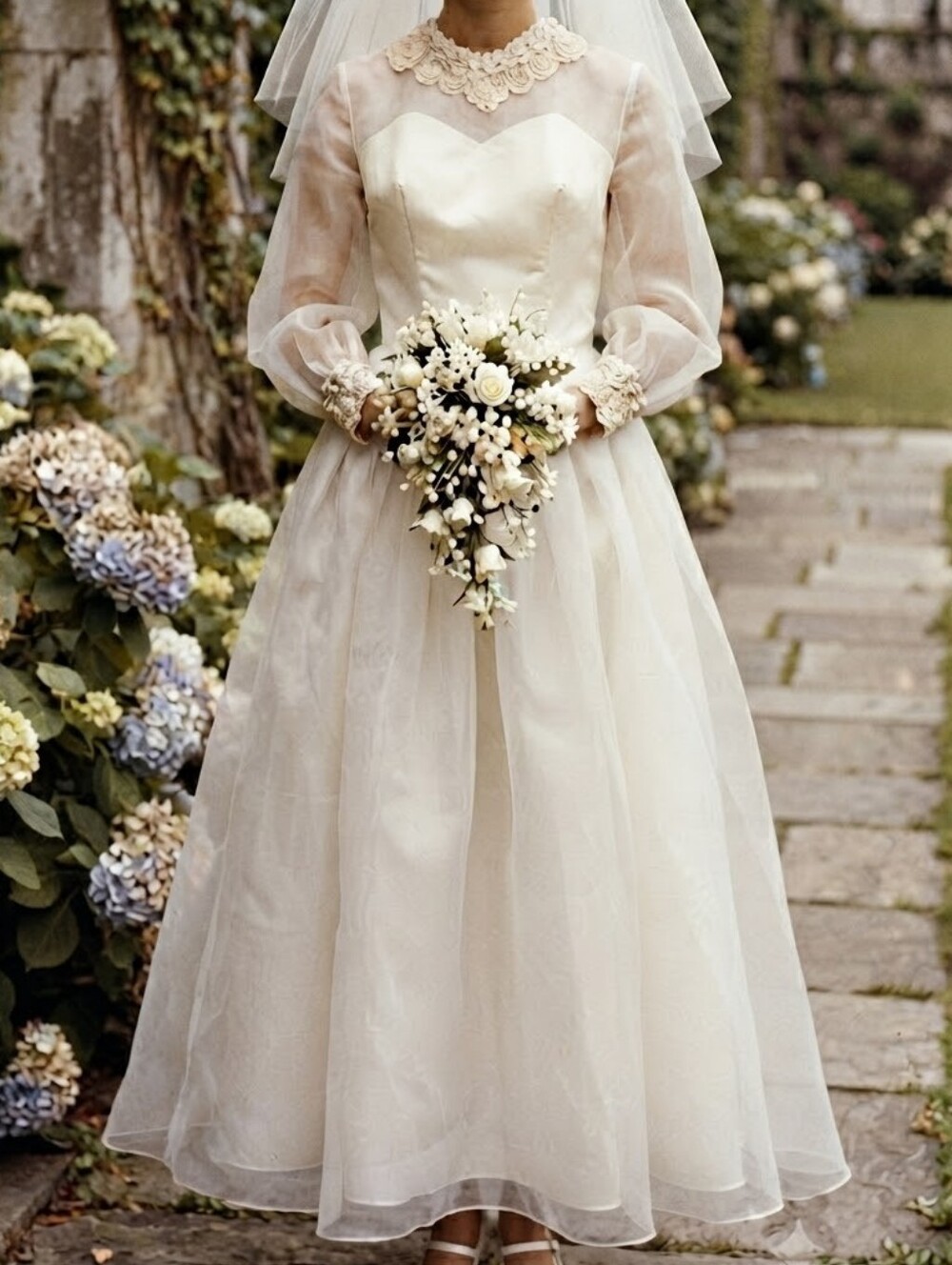 Vintage ILGWU 1960s-1970s Wedding Dress